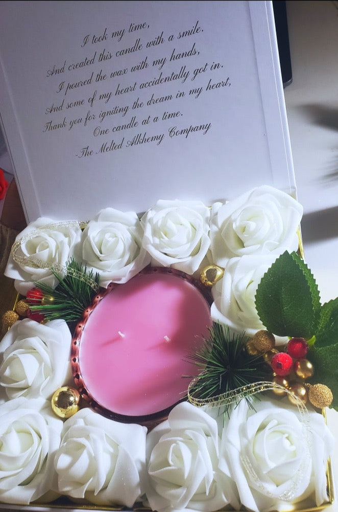 "Marshmallow Cloud" Floral Candle Arrangement