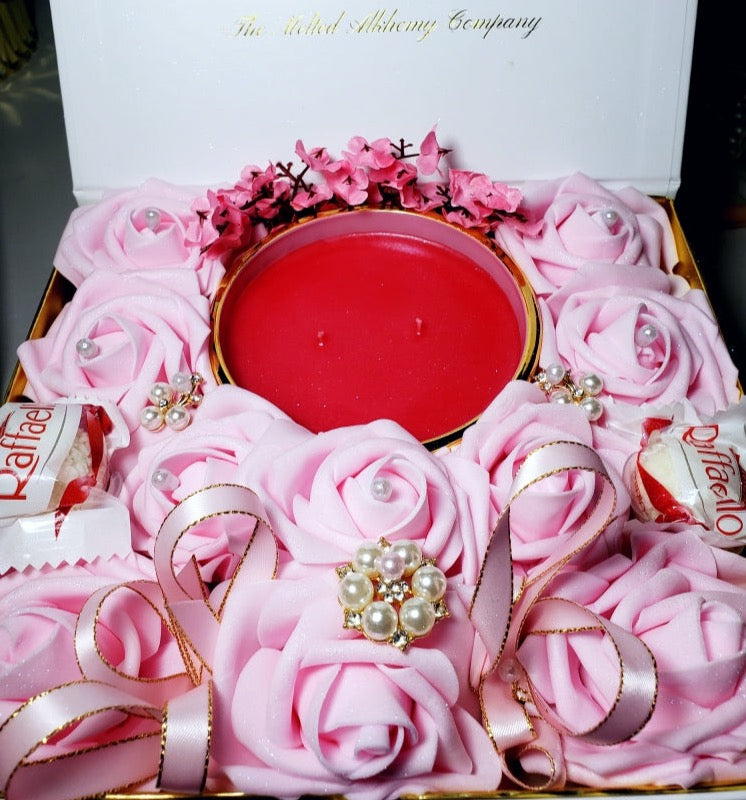 "Pretty In Pink" Floral Candle Arrangement