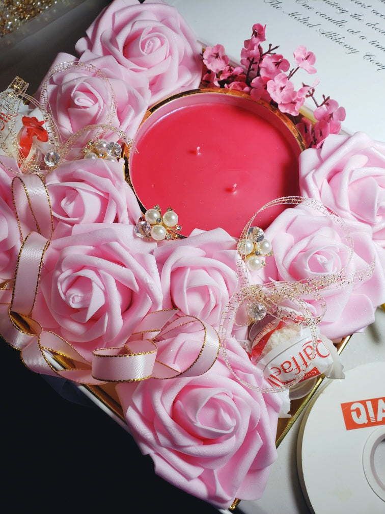 "Pretty In Pink" Floral Candle Arrangement